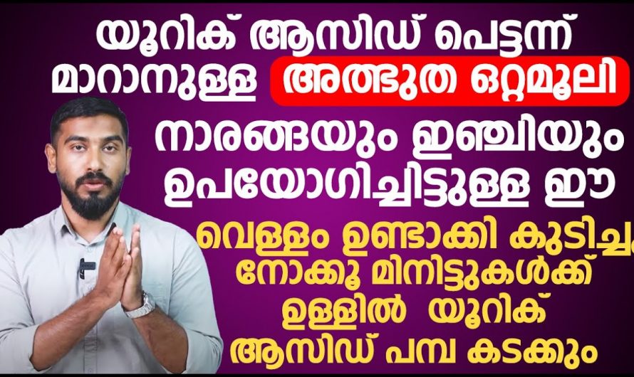 യൂറിക്കാസിടിനെ വേരോടെ പിഴുതെറിയുന്ന അത്ഭുത പാനീയം.