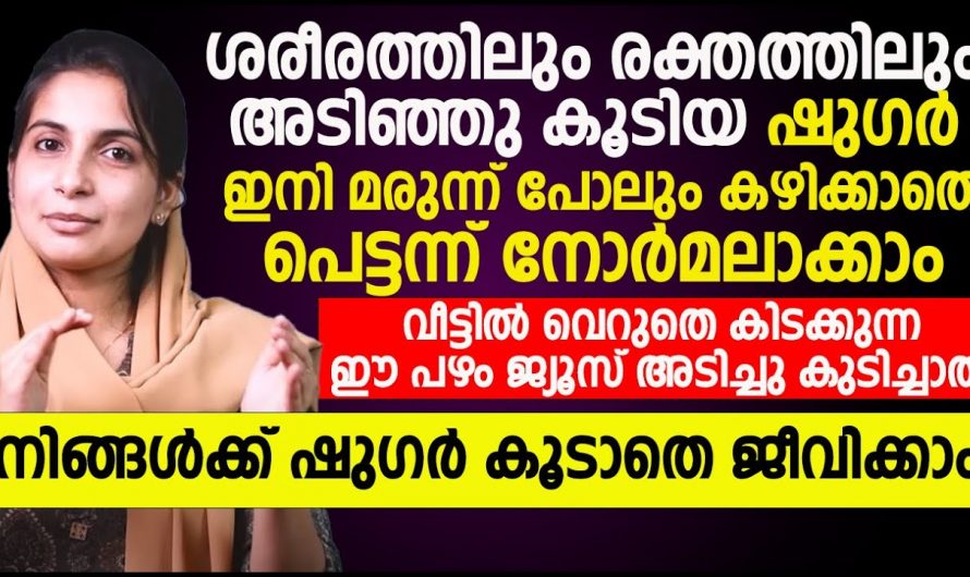 രക്തത്തിൽ അടിഞ്ഞുകൂടിയ പ്രമേഹം നിയന്ത്രിക്കാം ഇനി വളരെ എളുപ്പം.