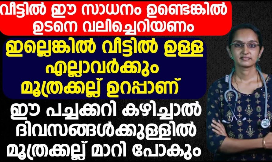 മൂത്രമൊഴിക്കുമ്പോൾ വേദനിക്കുന്നുണ്ടോ. മൂത്രത്തിൽ കല്ല് ഉണ്ടോ. വിഷമിക്കേണ്ട കല്ലിനി തനിയെ പൊടിഞ്ഞു പോകും.