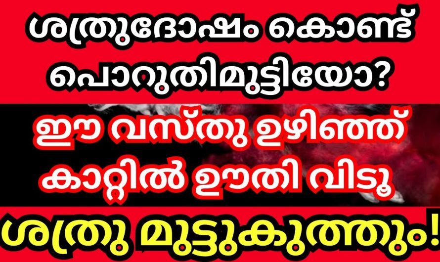 ഈ വസ്തു വായുവിൽ ഊതി വിട്ടാൽ നിങ്ങളുടെ ഏത് കണ്ണേറും ഒഴിഞ്ഞു പോകും