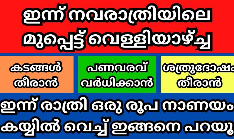 സമ്പാദിക്കുന്നത് ഒന്നും കയ്യിൽ നിൽക്കുന്നില്ലേ, ബാധ്യതയാണോ നിങ്ങളുടെ പ്രശ്നം, എങ്കിൽ ഈ മുപ്പട്ട് വെള്ളിയാഴ്ച ഇങ്ങനെ ചെയ്യു.