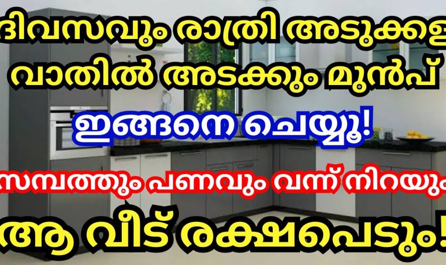 രാത്രിയിൽ സ്ത്രീകൾ അടുക്കള അടച്ചു പോകുന്നതിനു മുൻപ് നിർബന്ധമായും ചെയ്യേണ്ട കാര്യങ്ങൾ