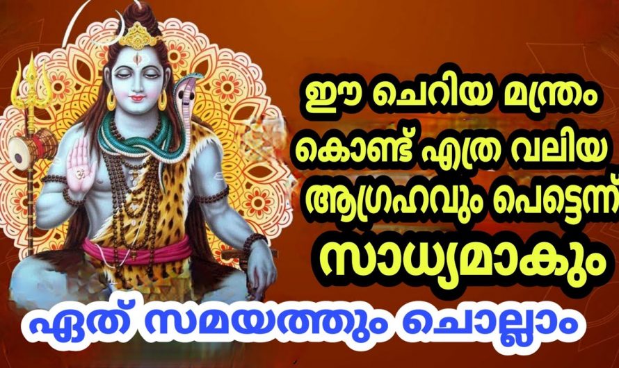 സമയം കിട്ടുമ്പോഴെല്ലാം ഈ മന്ത്രം ചൊല്ലുക നിങ്ങളുടെ ഏതുകാര്യവും സാധിക്കാം