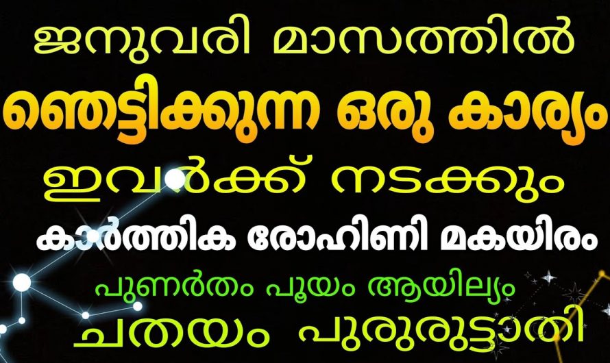 ഈ ജനുവരിയിൽ അത്ഭുതങ്ങൾ സംഭവിക്കാൻ പോകുന്ന ആ നക്ഷത്രക്കാർ നിങ്ങളാണോ