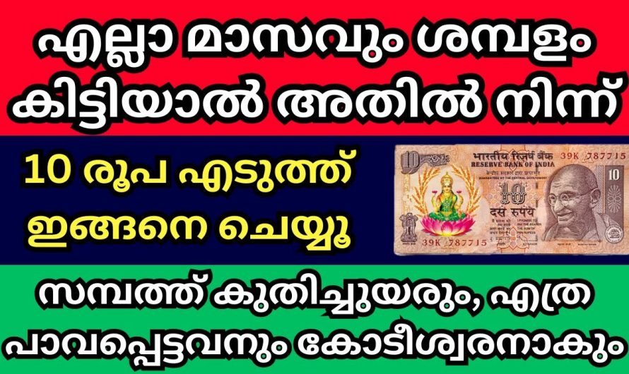 ഒരു പത്തു രൂപ മാറ്റിവയ്ക്കാൻ ഉണ്ടോ എങ്കിൽ ഉറപ്പായും ജീവിതം കുതിച്ചുയരും