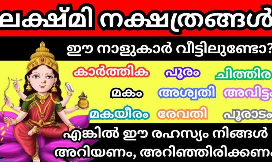 ഈ ലക്ഷ്മി നക്ഷത്രങ്ങളിൽ ജനിച്ചവർ ആണോ നിങ്ങൾ, എന്നിട്ടും നിങ്ങൾ ഇത് അറിഞ്ഞില്ലേ