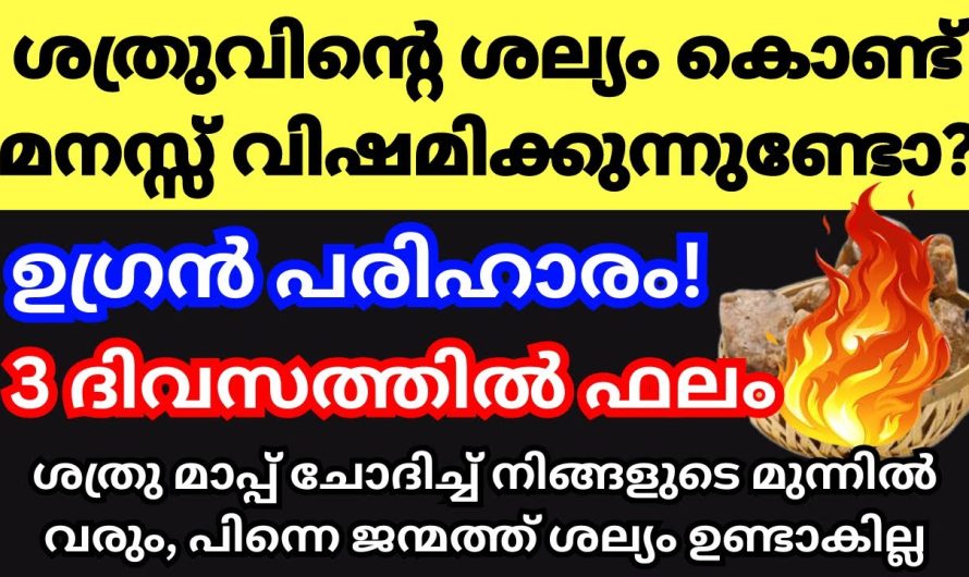 ശത്രു എത്ര വലിയവനായാലും അവനെ ഭസ്മമാക്കാൻ ഇതു മതി