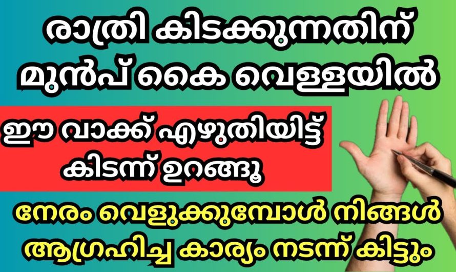 ഉറങ്ങുമ്പോൾ ഇതുമാത്രം ചെയ്യാം എന്തായാലും നടക്കും