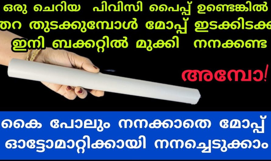 കയ്യിൽ ഒരു പിവിസി പൈപ്പ് ഉണ്ടെങ്കിൽ ഇനി ആർക്കും ഉണ്ടാക്കാം ഈ അടിപൊളി മോപ്പ്