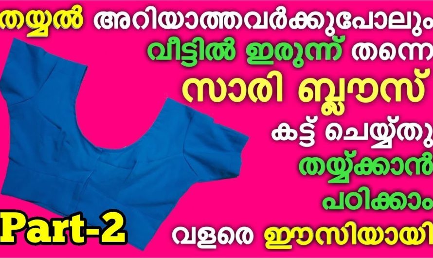 സ്വന്തം ബ്ലൗസ് സ്വന്തമായിട്ട് ഒന്ന് തഴിച്ചു നോക്കിയാലോ.