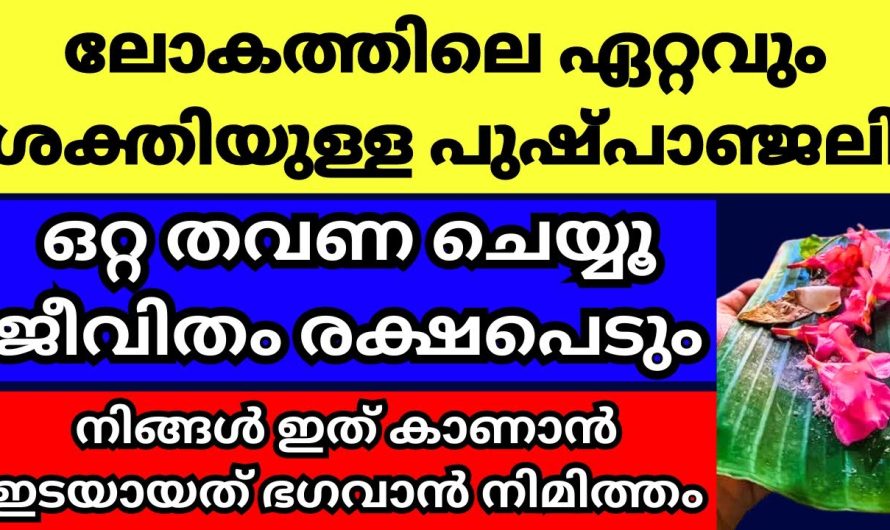 ഈ ഒരു പുഷ്പാഞ്ജലിയുടെ ശക്തി നിങ്ങൾ ഇതുവരെ മനസ്സിലാക്കിയില്ലേ